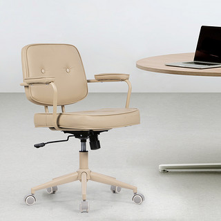 LIANFENG 联丰 人体工学老板皮椅久坐舒服家用办公椅电脑学习沙发转椅DS-221白色