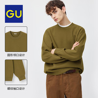GU极男装柔软圆领针织衫秋季休闲百搭软糯毛衣348217