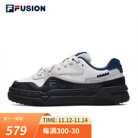 FILA FUSION斐乐潮牌女鞋板鞋厚底潮流休闲运动鞋BANK 风铃灰/魅影黑-WP 36