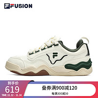 斐乐（FILA）FUSION斐乐潮牌踢板鞋KICK女鞋潮流百搭滑板鞋运动鞋休闲鞋 初雪白/暗绿-PC 37.5