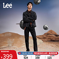 Lee XLINE23秋冬新品726标准直脚磨毛黑色男保暖牛仔裤LMB10072610