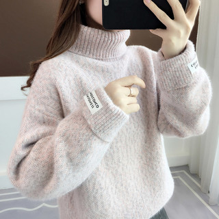 爆款冬季女士高领毛衣女秋冬加绒加厚打底衫内搭小个子