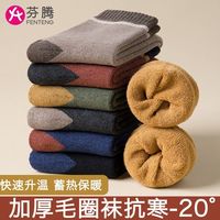 FENTENG 芬腾 毛圈袜子男女士秋冬加厚毛圈袜子中筒ins居家百搭抗寒保暖袜