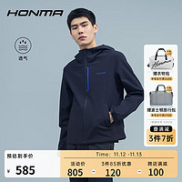 HONMA 【都市机能】高尔夫服饰男士外套休闲连帽夹克 黑色 L