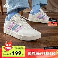 adidas阿迪达斯轻运动COURT PLATFORM女网球文化休闲运动板鞋 米白色/紫色/灰蓝色 37(230mm)