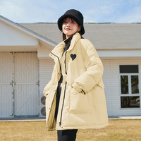 森马 Semir【气质收腰】冬季中长款羽绒服女外套秋冬款女收腰立领显瘦羽绒服