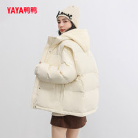 YAYA鸭鸭羽绒服女2023冬短款羽绒马甲连帽卫衣可脱卸两件套J