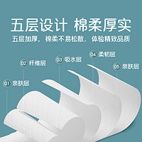 蓝漂5层56抽3包白色抽纸卫生纸餐巾纸印花纸巾面巾纸家用便携