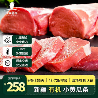 天莱香牛 有机小黄瓜条300g*5袋 孕妇儿童宝宝牛肉新鲜 原切牛肉 冷冻生鲜