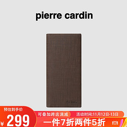 pierre cardin 皮尔·卡丹 皮尔卡丹男士钱包头层牛皮钱包大容量两折长款时尚票夹