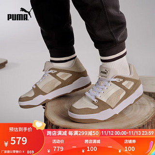 PUMA 彪马 男女同款休闲板鞋 SLIPSTREAM HERITAGE 392108 雪白色-巧克力豆-03 35.5