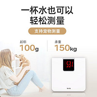 TANITA 百利达 HD-395 电子体重秤 人体秤家用精准减肥用 100克起称 日本品牌秤 白色