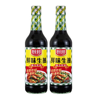 抖音超值购：厨邦 鲜味生抽500ml*2瓶传统酿造增香调味酱香味浓郁黄豆提鲜品质