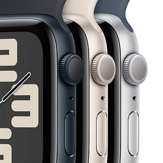 Apple Watch SE 2023款智能手表GPS款44毫米银色铝金属表壳风暴蓝色运动型表带S/M MREC3CH/A【免息版】