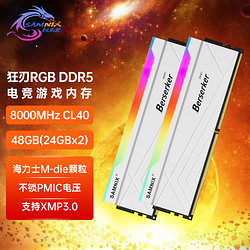 SK hynix 海力士 新乐士（SAMNIX）台式机内存条 48GB(24GBx2)DDR5 8000Mhz C40 白色 RGB灯条 海力士M-die 狂刃战士电竞游戏