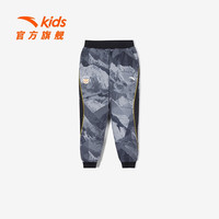 ANTA 安踏 儿童常规裤子男小童装秋季保暖舒适潮流运动裤子 梦幻黑-2 120cm
