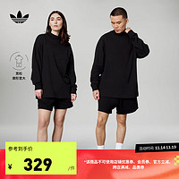 adidas阿迪达斯三叶草Chapter 03男女oversize宽松上衣长袖T恤 黑色/滑石色 3XL