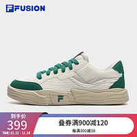 斐乐（FILA）FUSION斐乐潮牌女鞋POP2代帆布鞋板鞋运动鞋 奶白/森林绿-GS 36.5