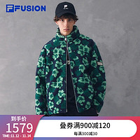 FILA 斐乐 x BEAMS斐乐潮牌外套男仿羊羔绒夹克时尚上衣 水鸭绿-DG 175/96A/L