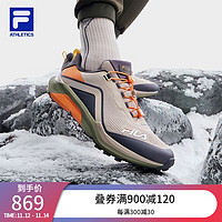 斐乐（FILA）【黄景瑜同款】男鞋3A LYNX 1+路跑鞋2023冬跑步鞋 牛津棕褐色/沥青灰-OA 41