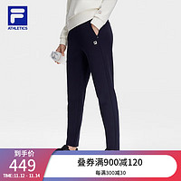 FILA 斐乐 女士针织长裤基础简约舒适运动裤 RD宝蓝-NV 175/74A/XL