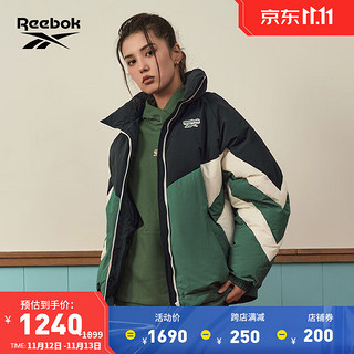 Reebok锐步男女同款经典美式复古宽松梭织羽绒夹克 23FRC281UGL1 A/XL