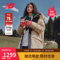 NEW BALANCE 23年男女同款冬季潮流保暖连帽长款户外羽绒服AMJ33330 INC L 