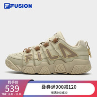 斐乐(FILA)FUSION斐乐潮牌BARRICADE女鞋复古篮球鞋运动鞋 米色/浅卡其-AL 38.5
