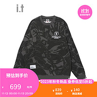 Aape it 男装圆领卫衣冬休闲酷感满幅迷彩上衣A305XXL KHZ/灰绿色 L