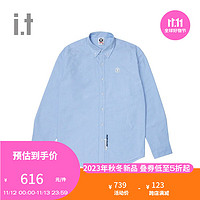 Aape it 男装长袖衬衫冬清爽简约猿颜胶章字母刺绣8456X BLX/蓝色 S