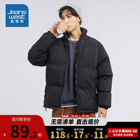 JEANSWEST 真维斯 男装棉服 保暖立领棉服外套男士DS 黑色2010 175/92A/XL