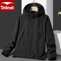 天伦天(Telent)户外冲锋衣秋冬男防风防水女保暖外套上衣 粉色女 4XL