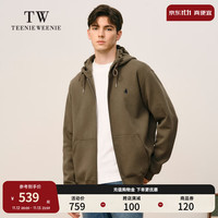 Teenie Weenie Men小熊男装慵懒时髦连帽拉链衫卫衣外套男 军绿色 175/L