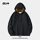 GLM 森马集团品牌连帽卫衣男冬季加绒款户外保暖潮牌休闲男生大码外套 #GL纯色 L