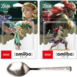 Nintendo 任天堂 《塞尔达传说 王国之泪》 塞尔达/佳诺德夫 amiibo 不锈钢餐勺同捆套装