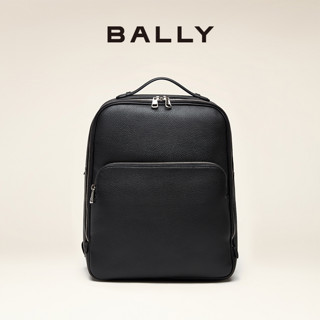 BALLY/巴利男士黑色皮革双肩包6240401