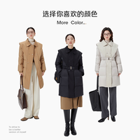 ERAL 艾莱依 云肩羽绒服女新中式中长款设计感小众通勤外套