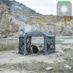 wildland/秋野地 秋野地六角帐篷户外露营装备遮阳防雨自动速开烟囱蒙古包车尾帐篷