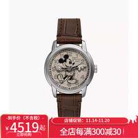 Fossil 化石 Disney 联名米老鼠手表 腕表限量版皮革表带 自动机芯典藏 LE1185限量版
