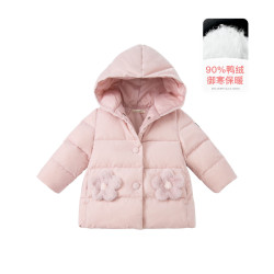 davebella戴维贝拉童装女童羽绒服儿童保暖外套冬装宝宝上衣