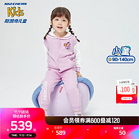 Skechers斯凯奇女幼童外套长裤套装海底小纵队联名宝宝衣服L323G010 薰衣草粉/00R4 130cm