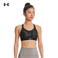 安德玛 UNDERARMOUR）Continuum女子印花训练运动内衣-高强度1374121 黑色003 S