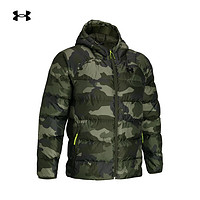 安德玛（UNDERARMOUR）秋冬Armour男子短款鸭绒训练运动羽绒服1383435 绿色390 XL