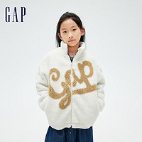 Gap 盖璞 男童秋冬新款LOGO仿羊羔绒立领夹克儿童装加绒保暖外套786488