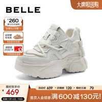 BeLLE 百丽 小众设计老爹鞋女24春季厚底休闲鞋B1712AM4 米色 37