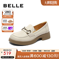 BeLLE 百丽 气质通勤乐福鞋女24春季潮流单鞋A5V1DAA4 米白 37