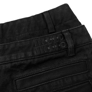 英克斯（inxx）超脱系列 时尚潮牌宽松休闲牛仔裤直筒裤XCD4221303 黑色 XS