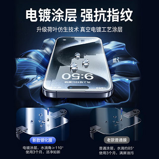 ESCASE 苹果15ProMax钢化膜 iPhone15ProMax手机贴膜高清无边膜防摔防指纹高清全屏覆盖全包边保护前贴膜