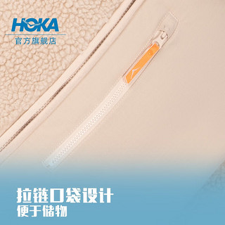 HOKA ONE ONE【李现同款】男女款羊羔绒外套Jacket保暖防风舒适时尚 卡其色 M