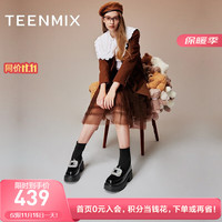 天美意鞋子女鞋气质淑女弹力靴时尚女袜靴冬加绒NFZ10DZ3 黑色 37